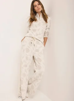 Neutral Jersey Jacquard Wide Trousers