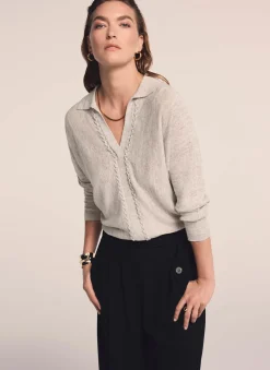 Neutral Linen Blend Knit Jumper