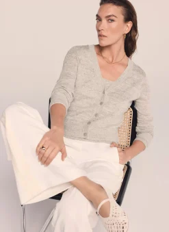 Neutral Linen Blend Layered Cardigan