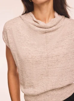 Neutral Linen Blend Sleeveless Knit Top