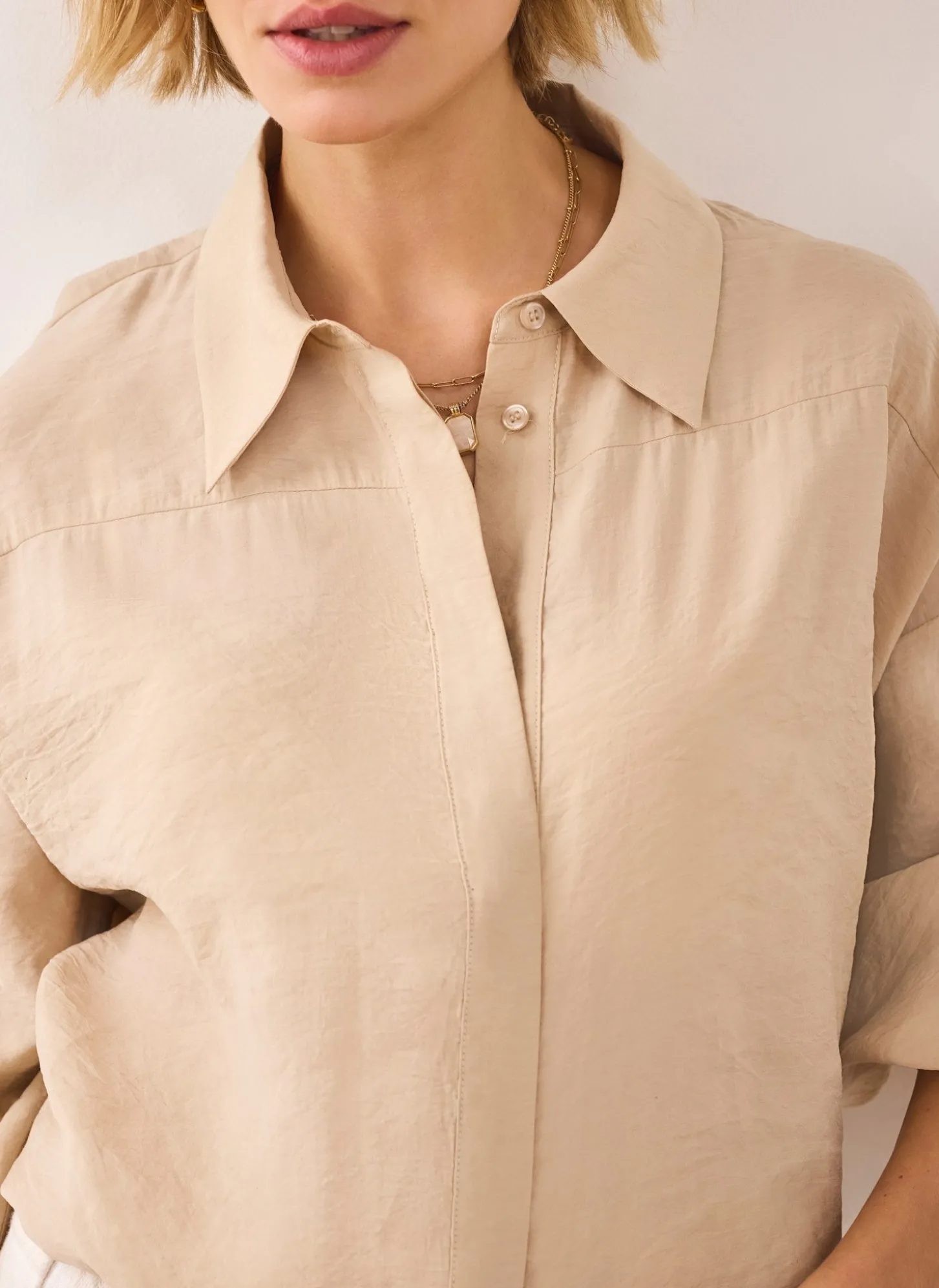 Neutral Long Sleeve Minimalist Shirt