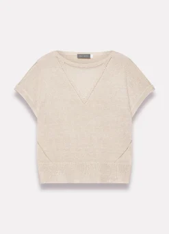 Neutral Metallic Knit Top