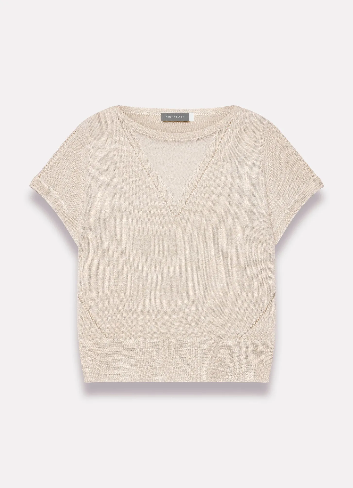 Neutral Metallic Knit Top