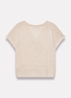 Neutral Metallic Knit Top
