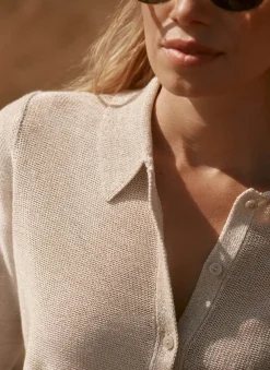 Neutral Metallic Knit Top