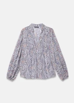 Neutral Paisley Print Blouse