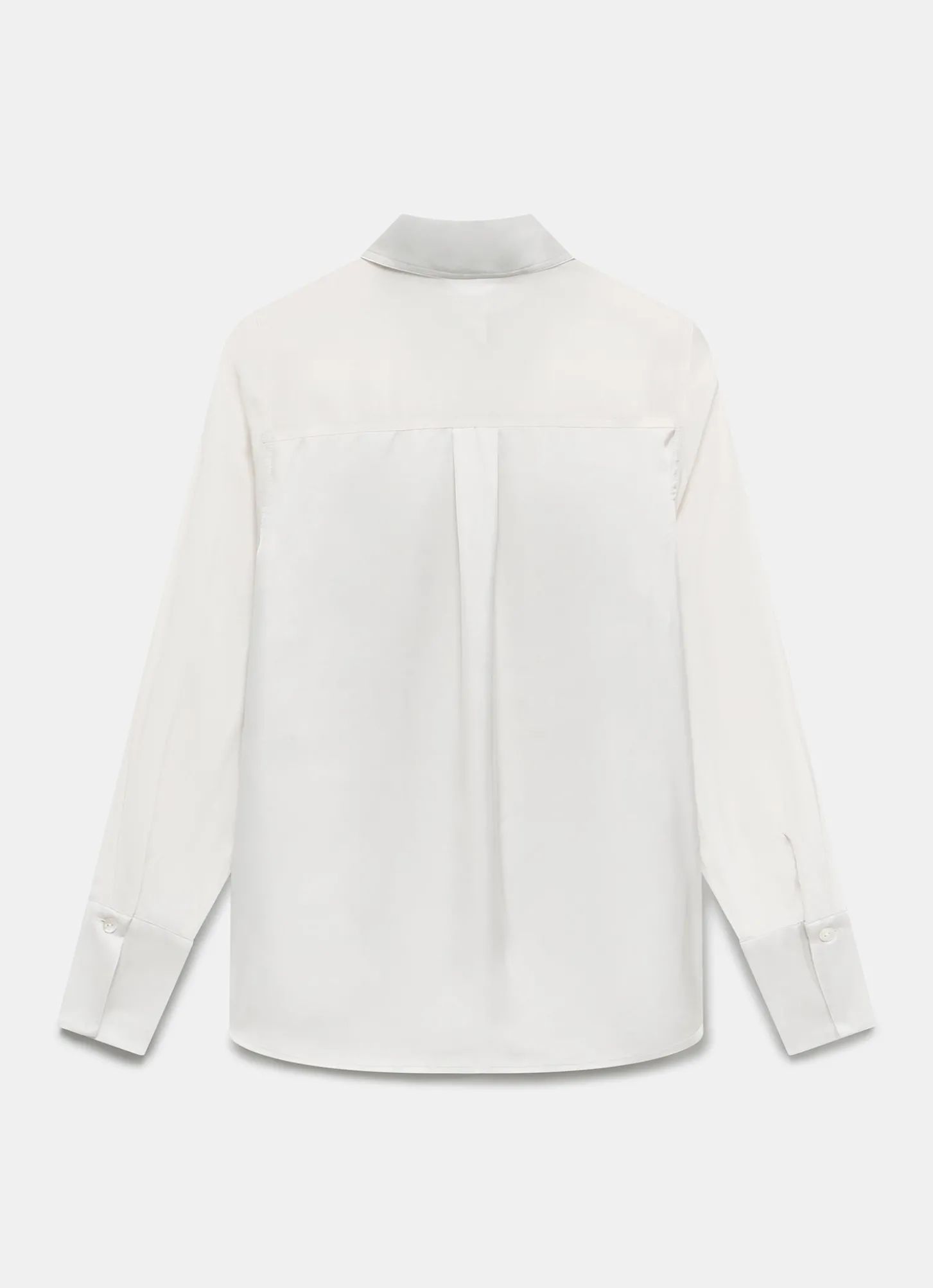Neutral Satin Long Sleeve Shirt