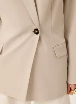 Neutral Single Breasted Blazer