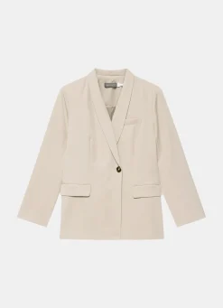 Neutral Single Breasted Blazer