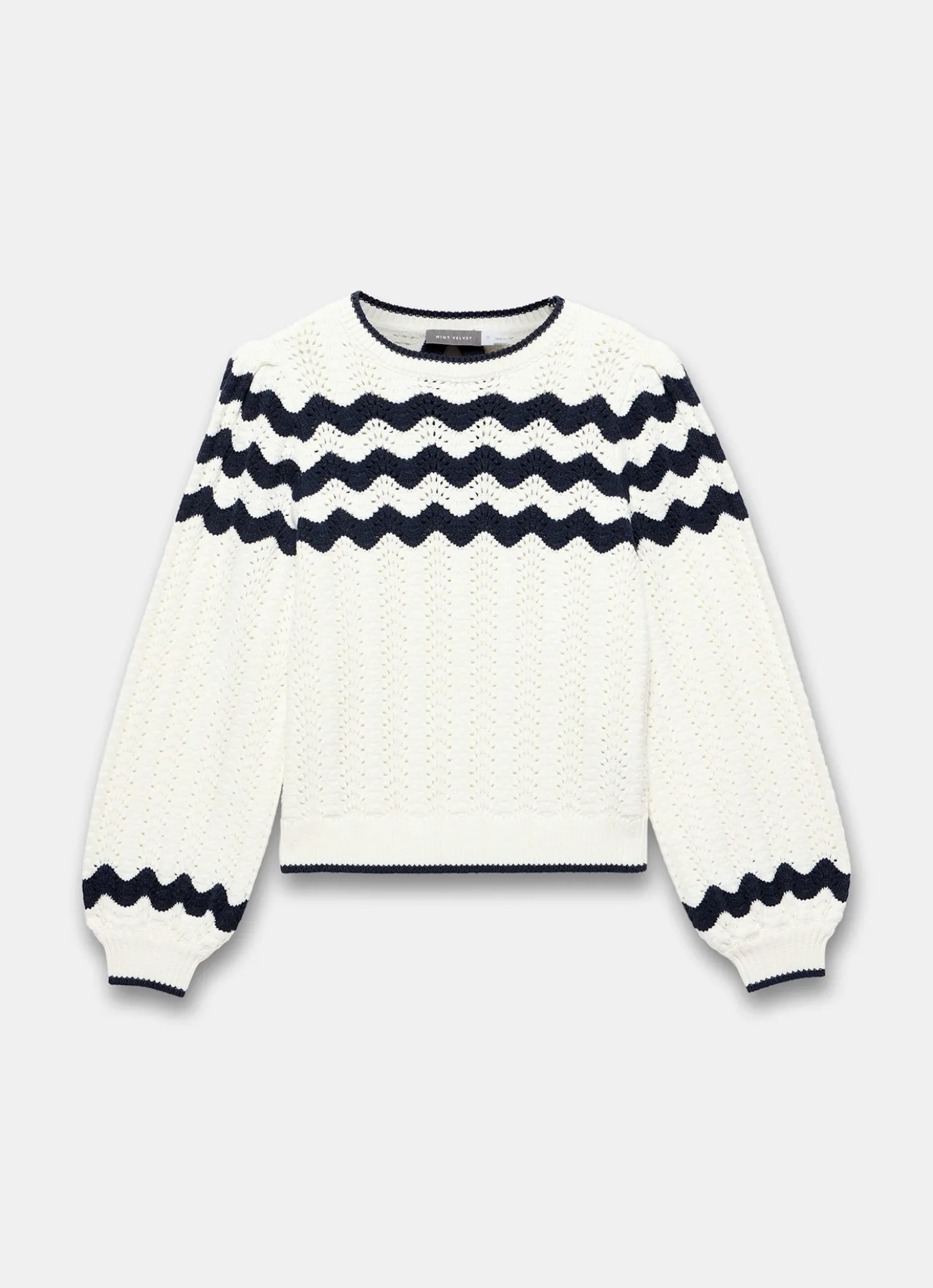 Neutral Striped Bow Back Jumper