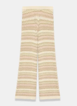 Neutral Striped Crochet Trousers