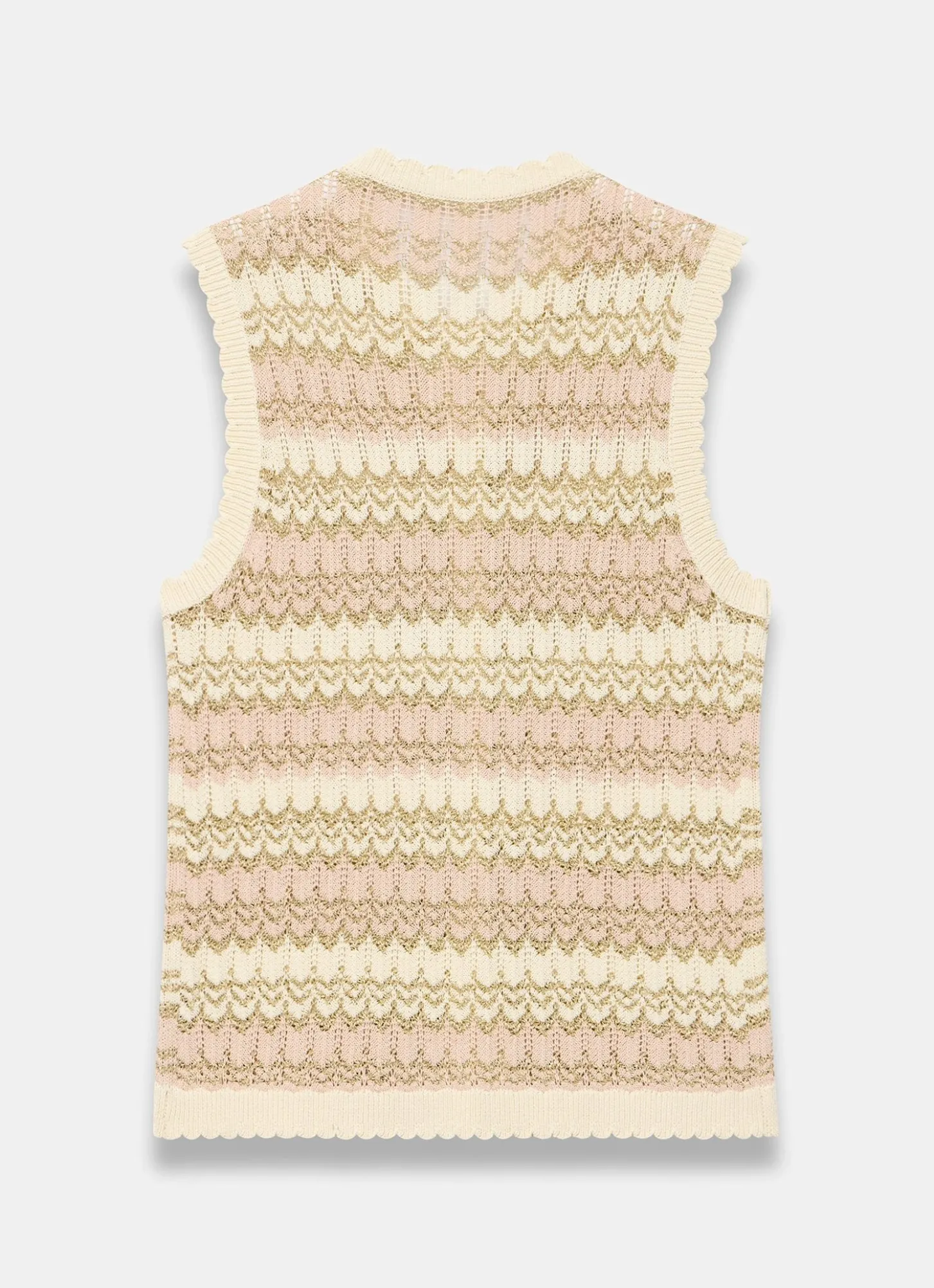 Neutral Striped Crochet Waistcoat