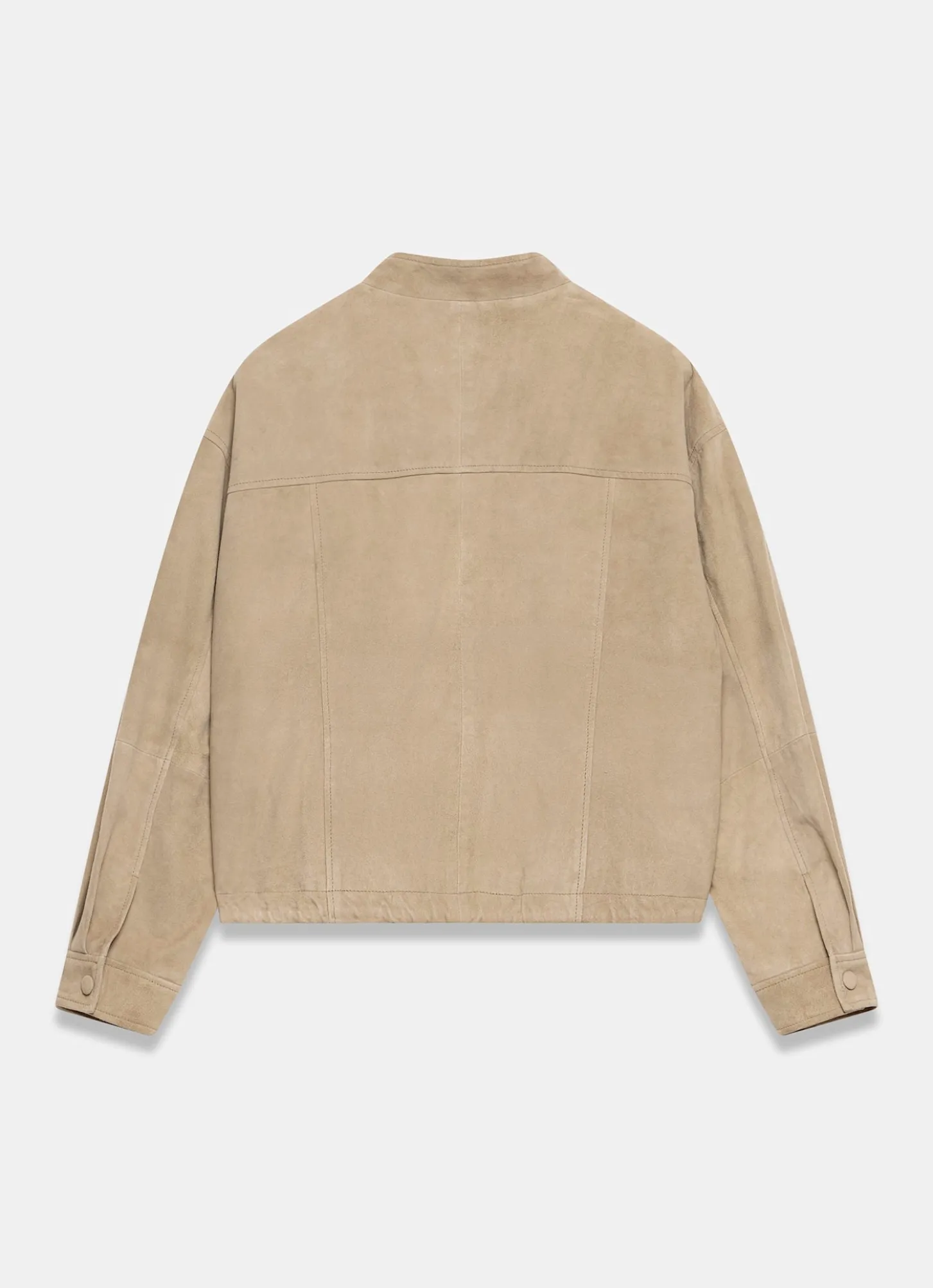 Neutral Suede Cropped Pilot Bomber Jacket