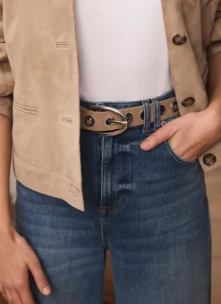 Neutral Suede Eyelet Belt