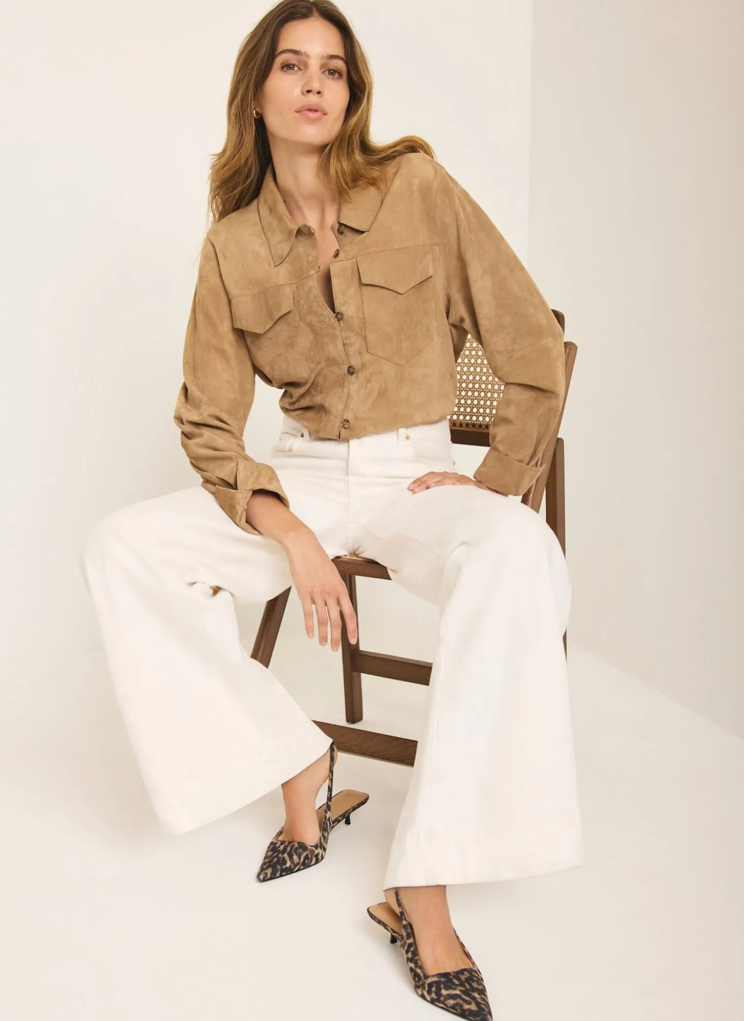 Neutral Suede Shirt