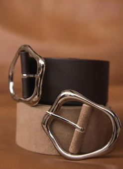 Neutral Suede Wide Belt