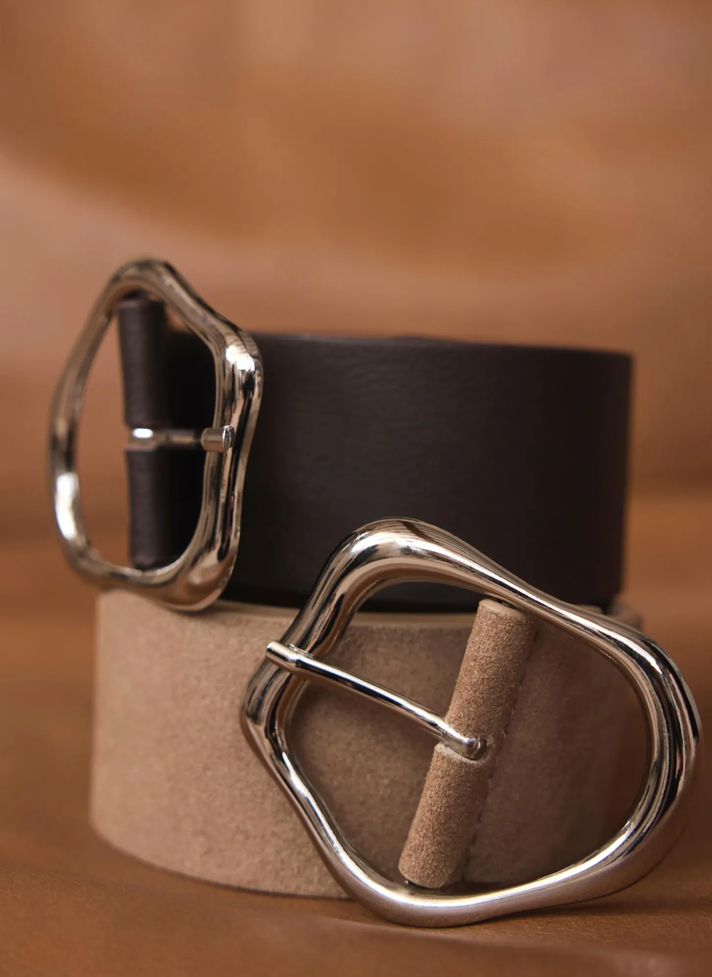 Neutral Suede Wide Belt