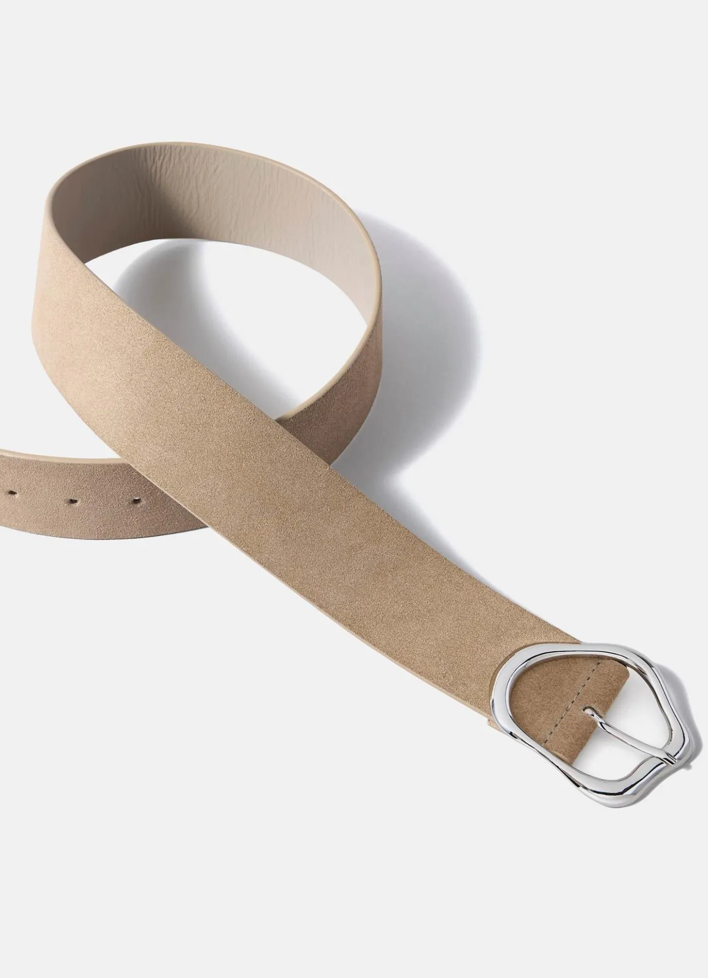 Neutral Suede Wide Belt