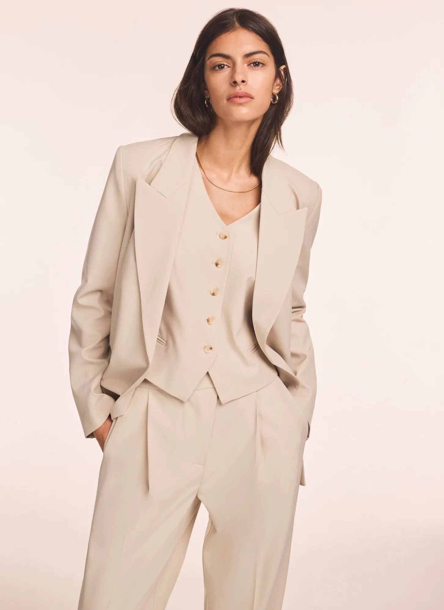 Neutral Tailored Waistcoat