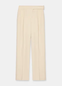 Neutral Tapered Buckle Detail Trousers