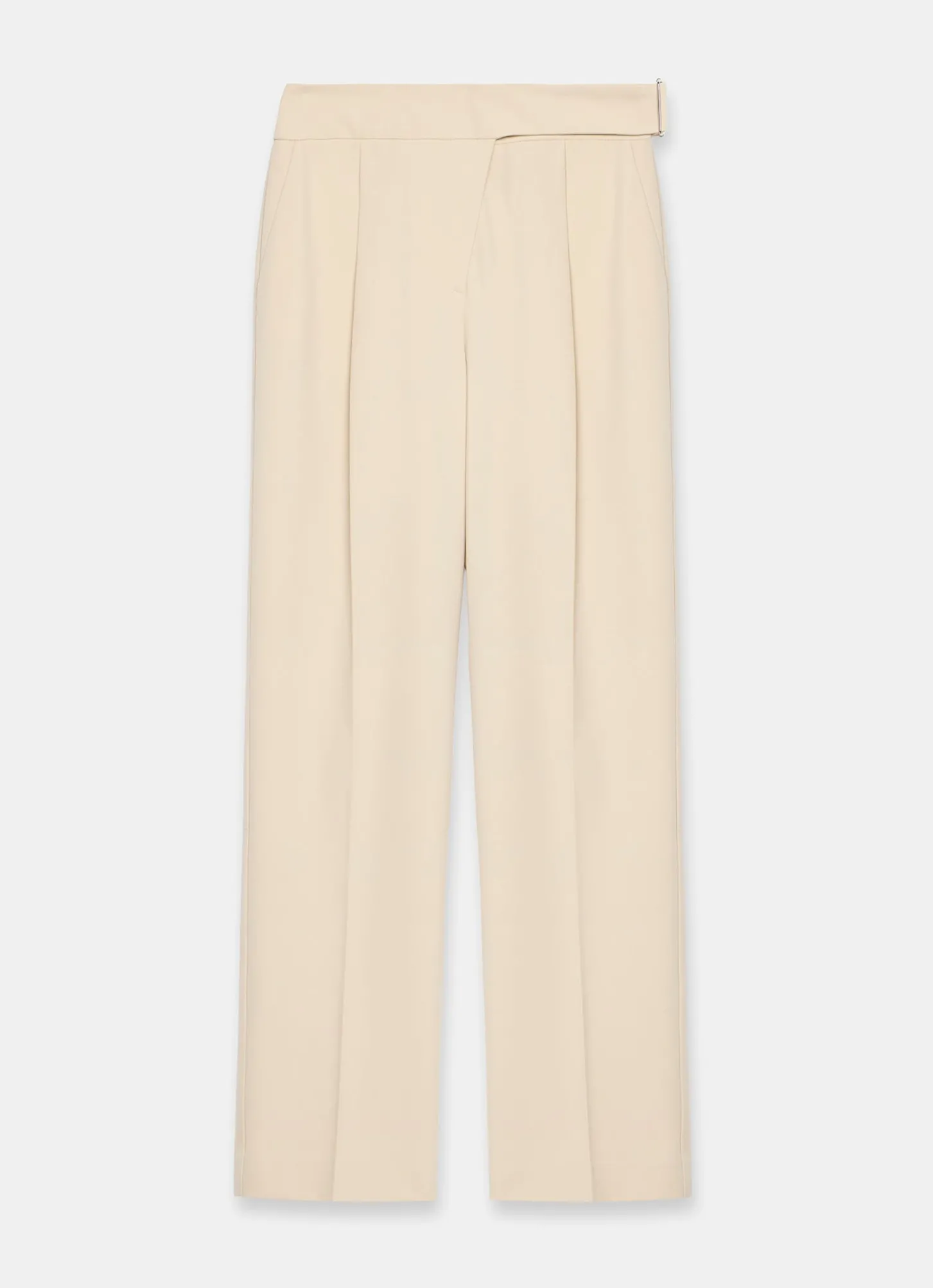 Neutral Tapered Buckle Detail Trousers