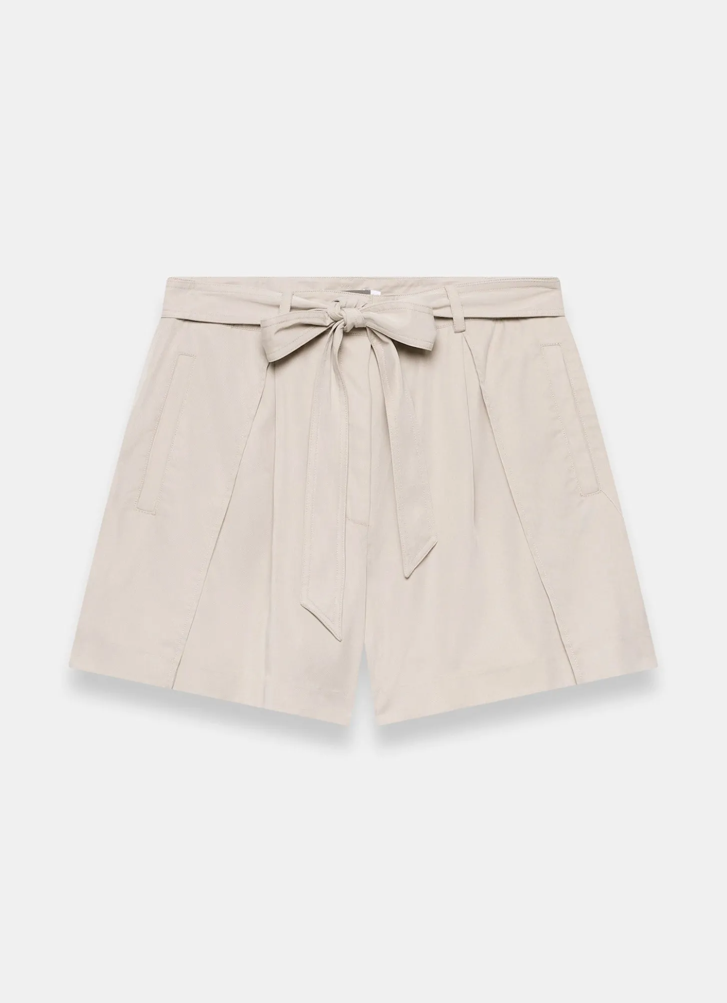 Neutral Tie Waist Shorts