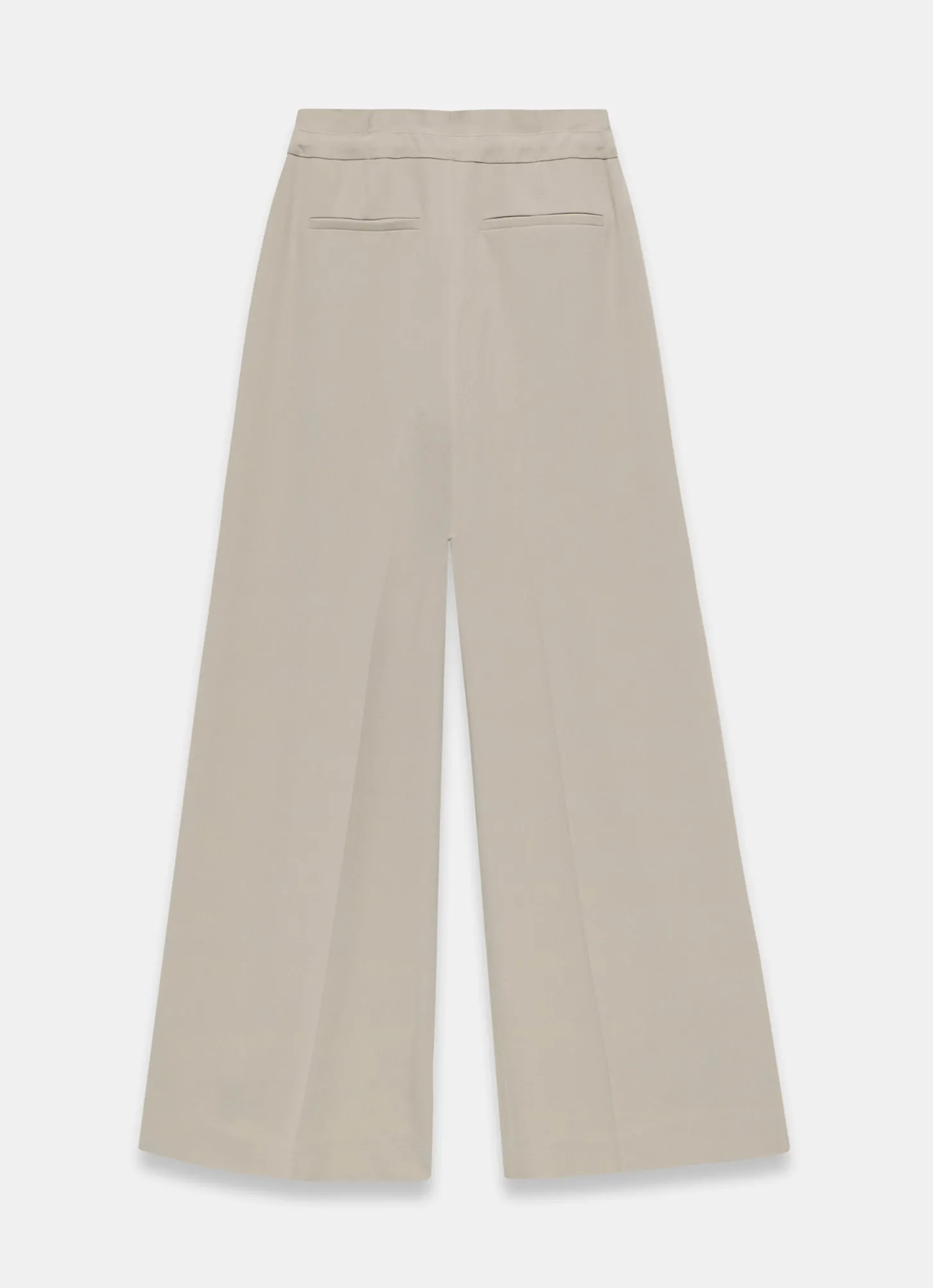Neutral Tie Waist Wide Trousers
