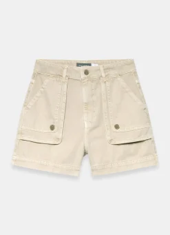 Neutral Utility Denim Shorts