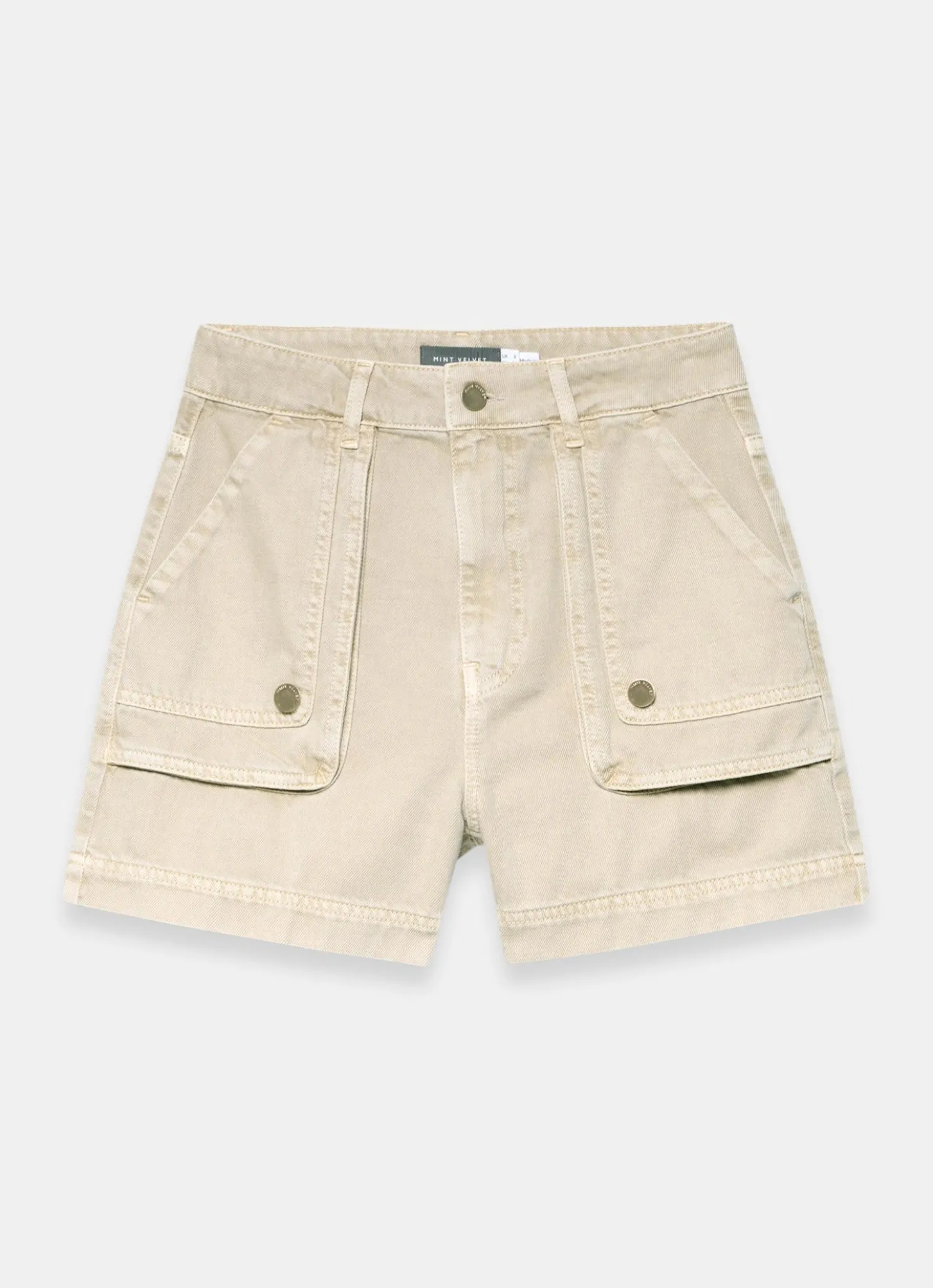 Neutral Utility Denim Shorts