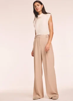 Neutral Waist Detail Wide Trousers