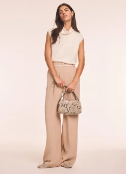 Neutral Waist Detail Wide Trousers