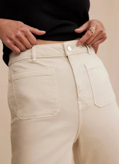 Neutral Wash Relaxed Bootcut Patch Pocket Jeans