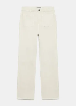 Neutral Wash Relaxed Bootcut Patch Pocket Jeans