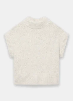 Neutral Wool Blend Knit Top