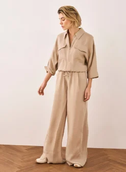 Neutral Zip Detail Blouse