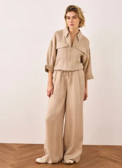Neutral Zip Detail Blouse