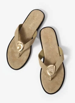 Nova Khaki Suede Flip Flop Sandals