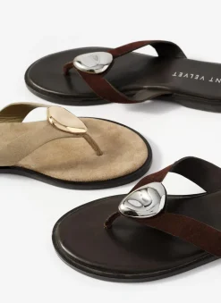 Nova Khaki Suede Flip Flop Sandals