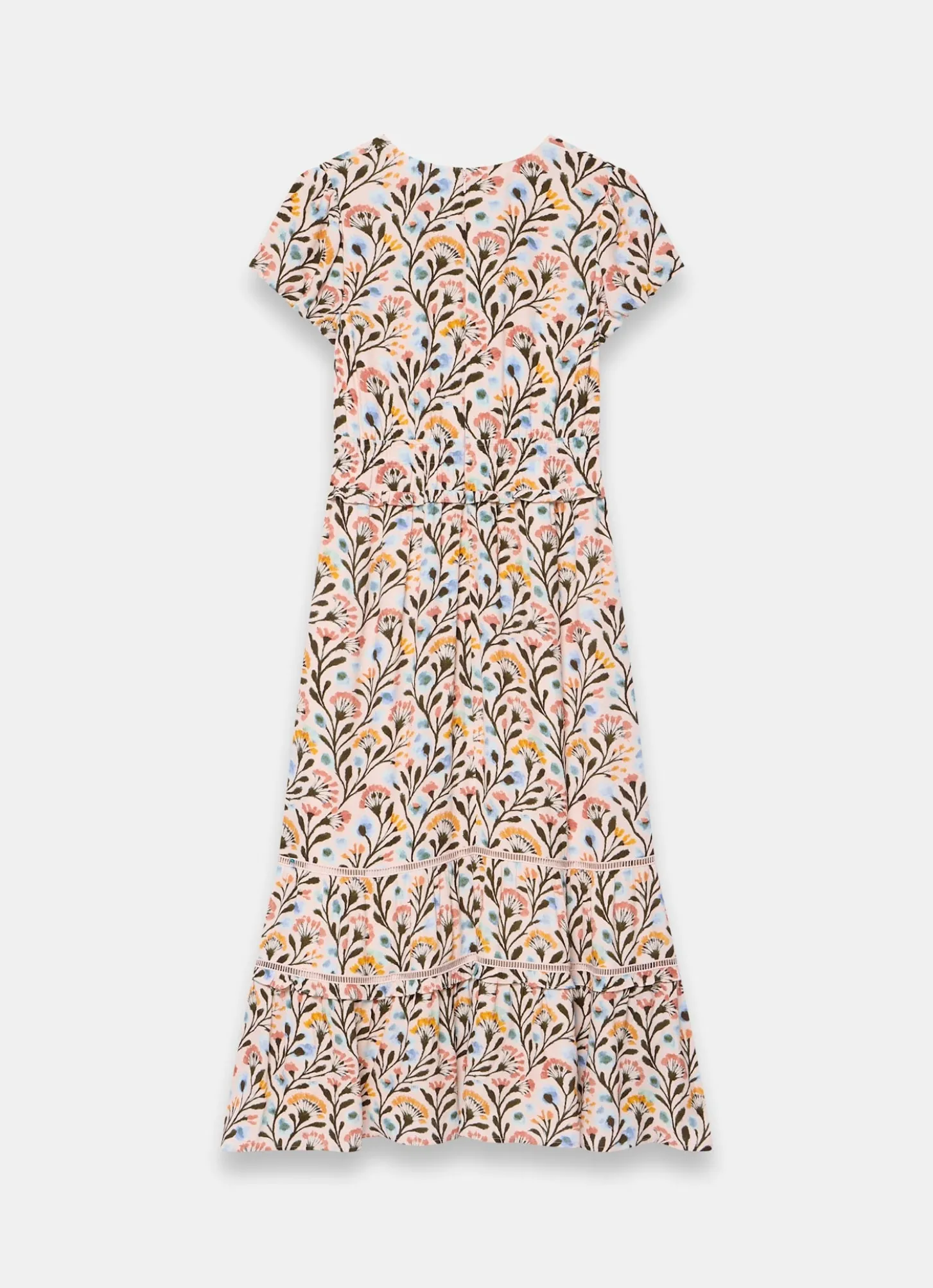 Orange Floral Print Midi Dress