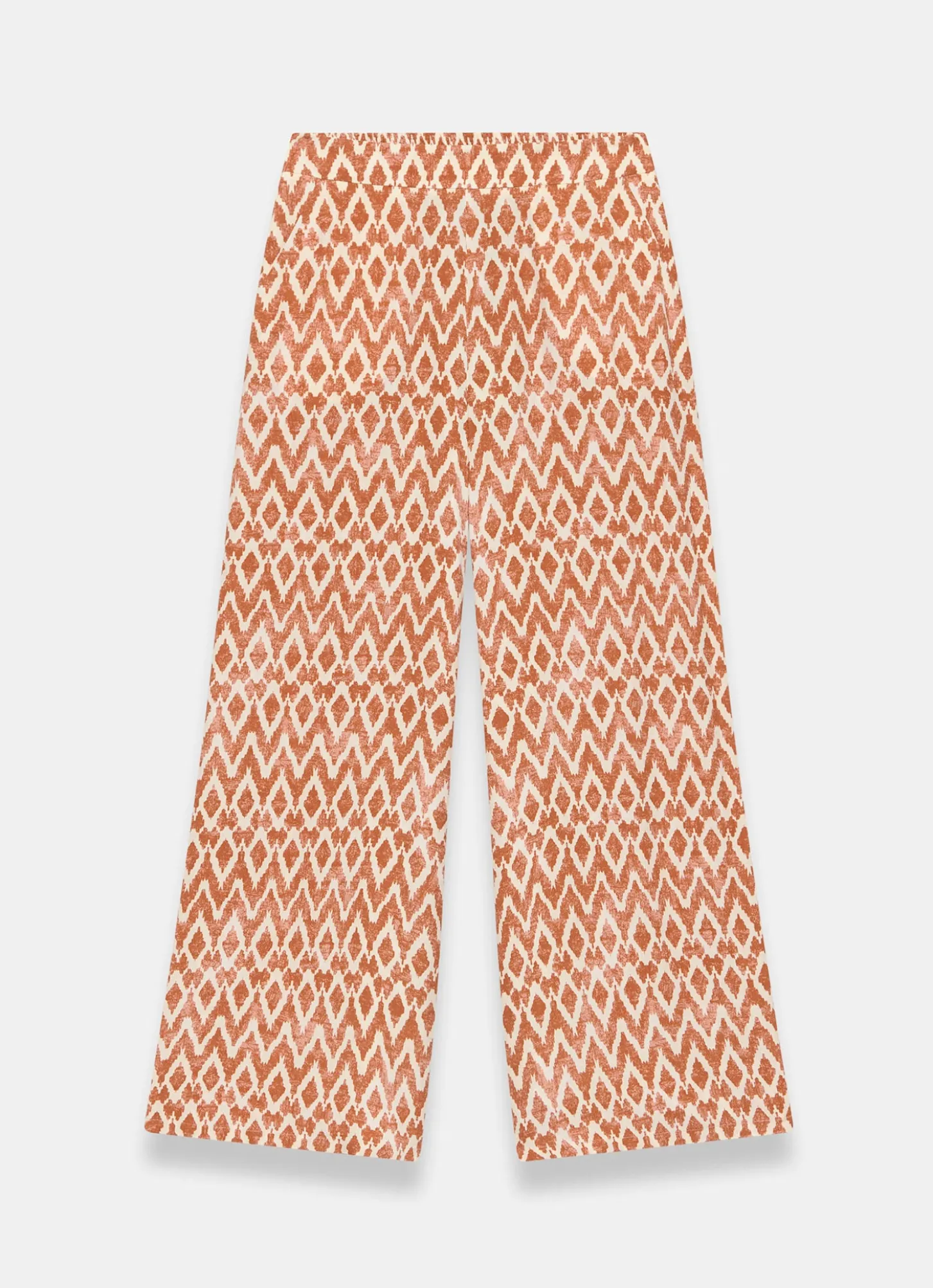 Orange Geo Print Wide Leg Trousers