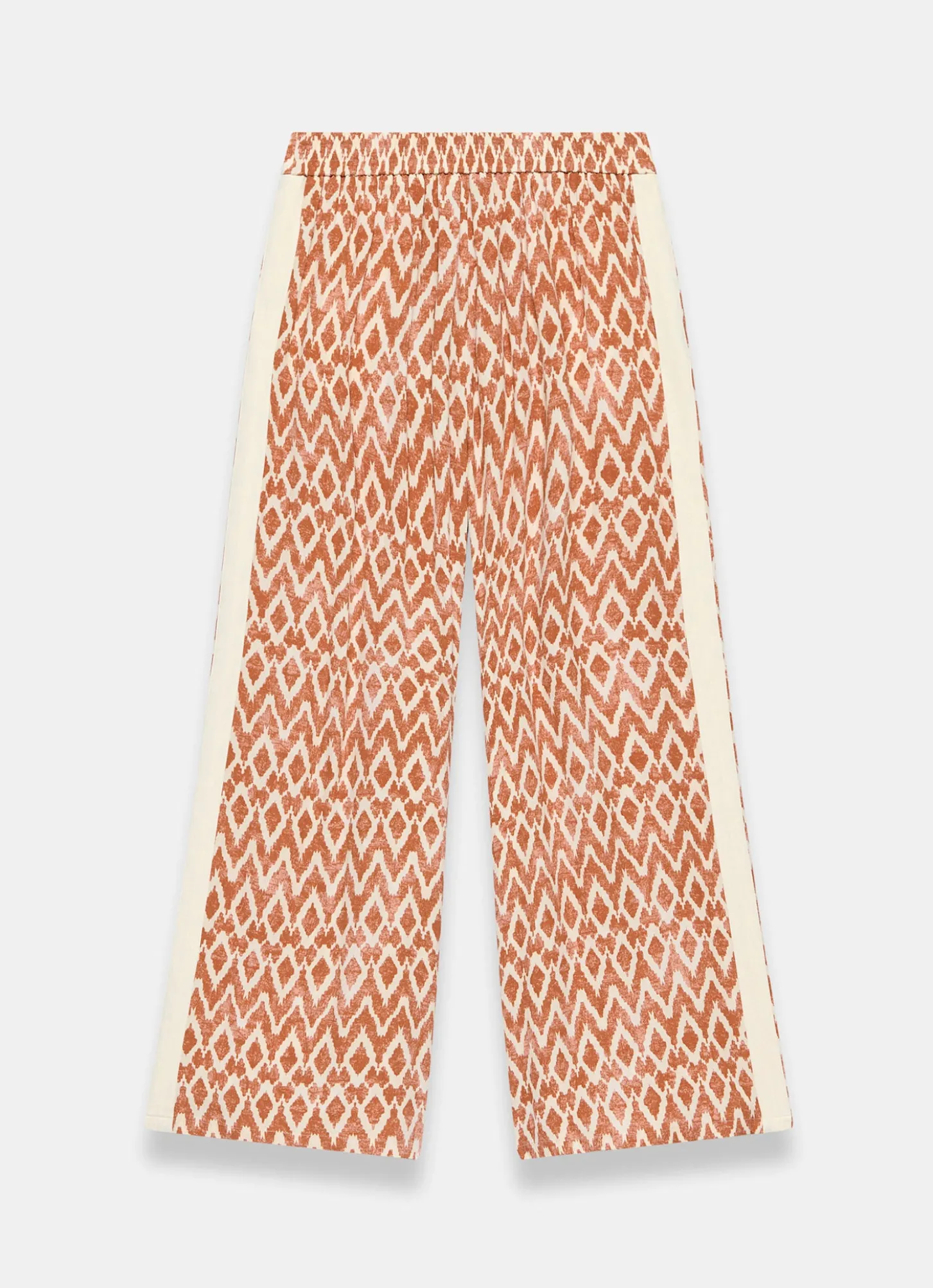 Orange Geo Print Wide Leg Trousers