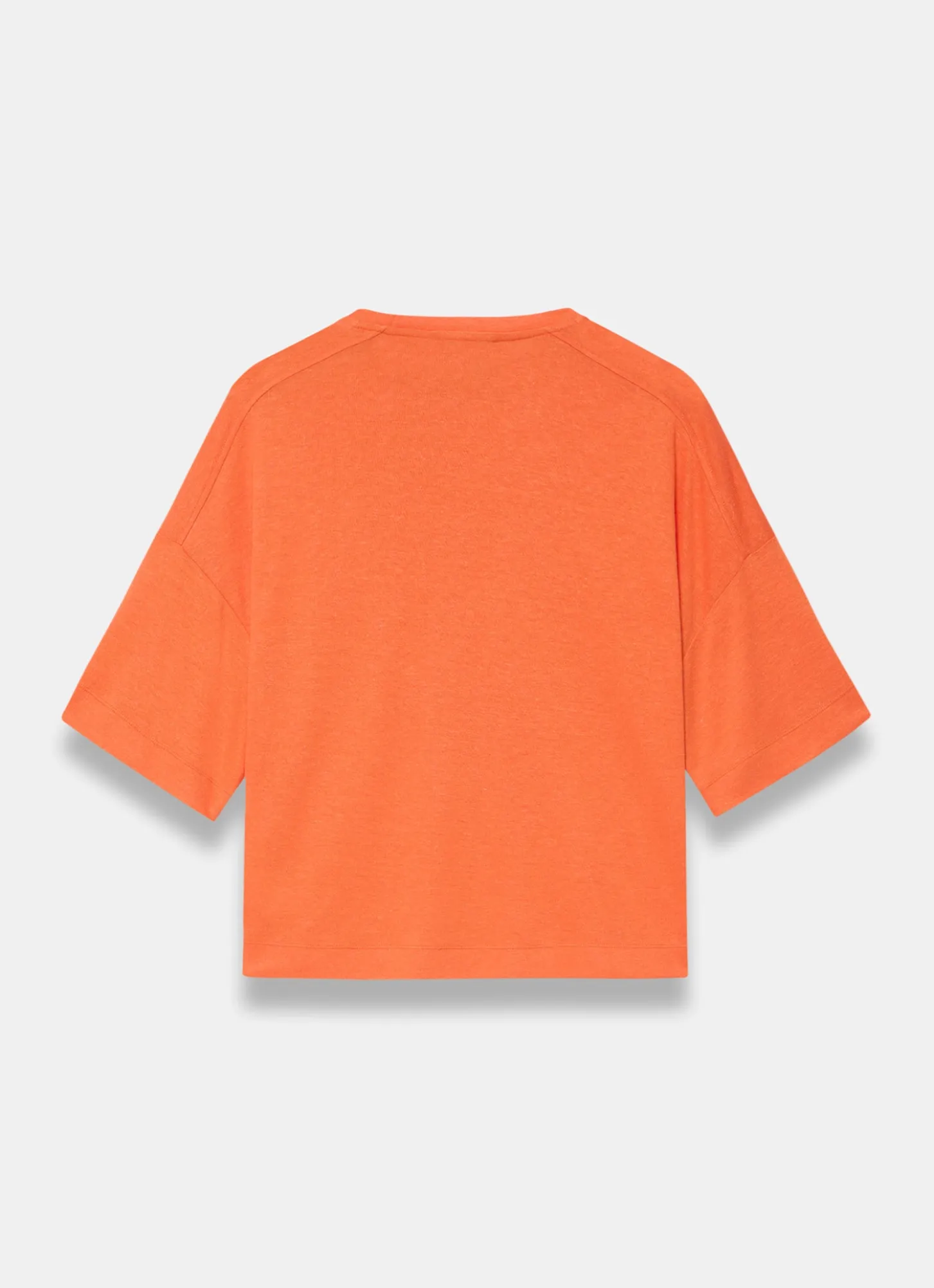 Orange Linen Blend Boxy T-Shirt