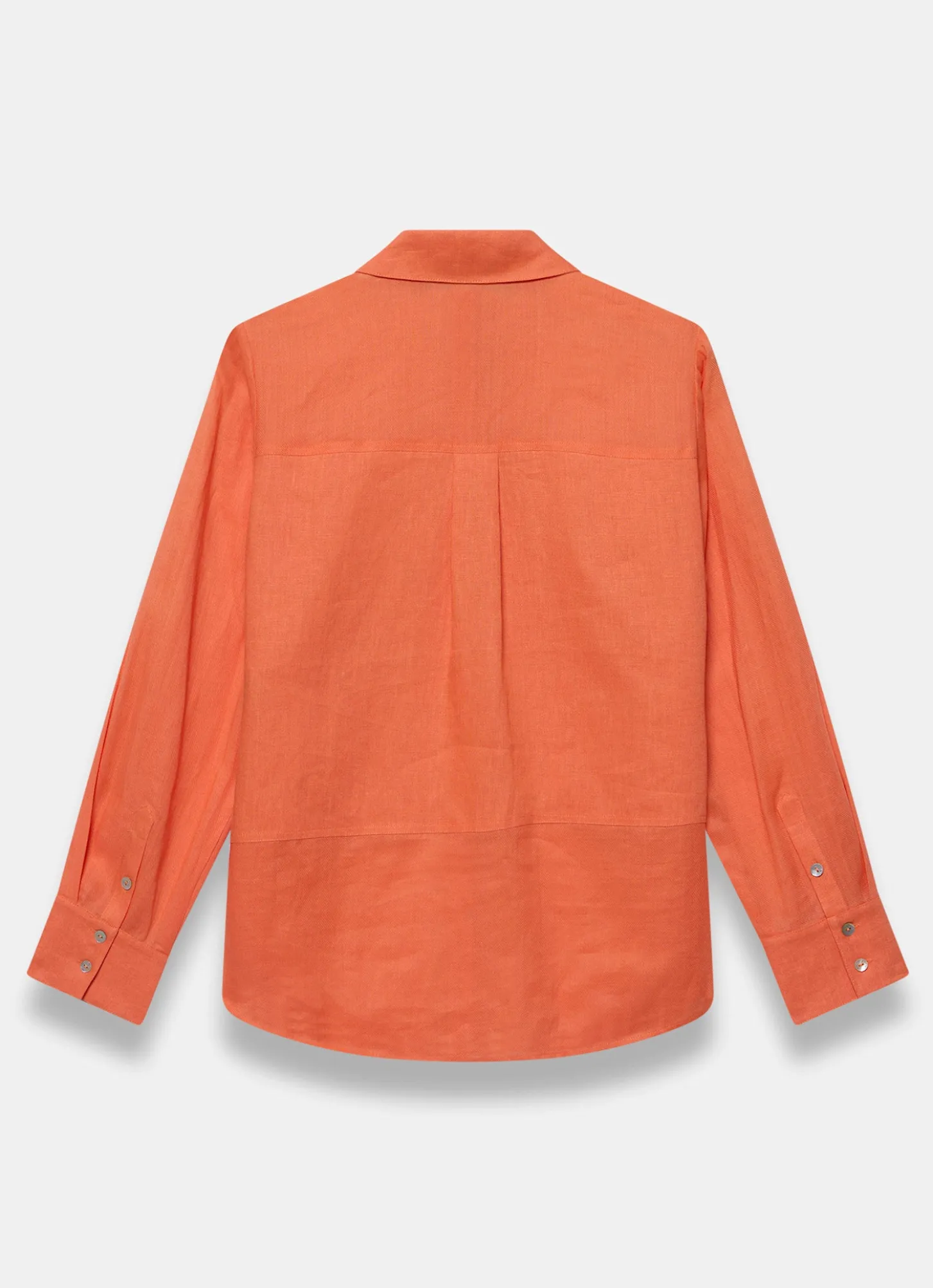 Orange Linen Blend Shirt