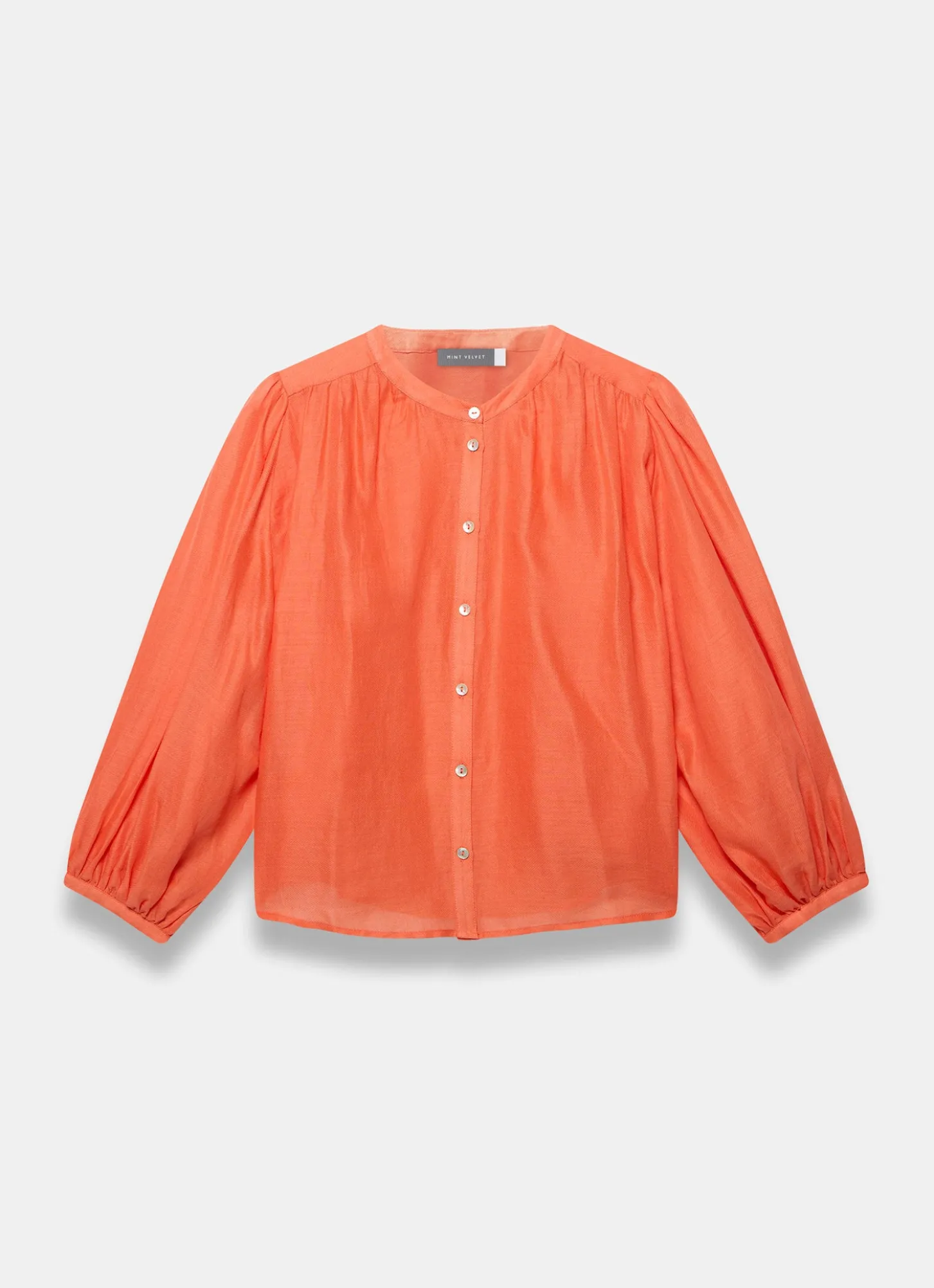 Orange Ramie Batwing Blouse