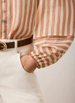 Orange Striped Blouse
