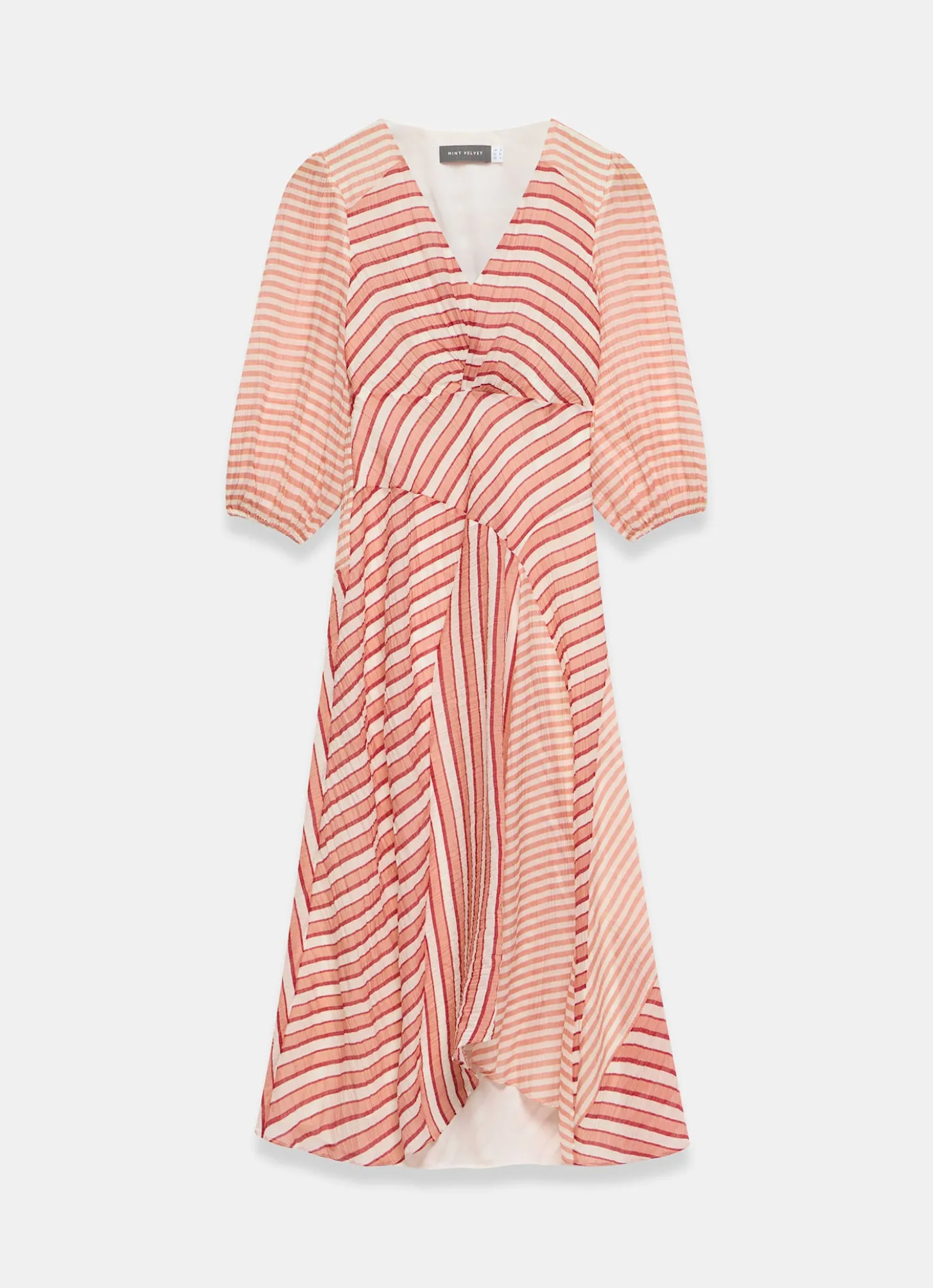 Orange Striped Panelled Maxi Dress