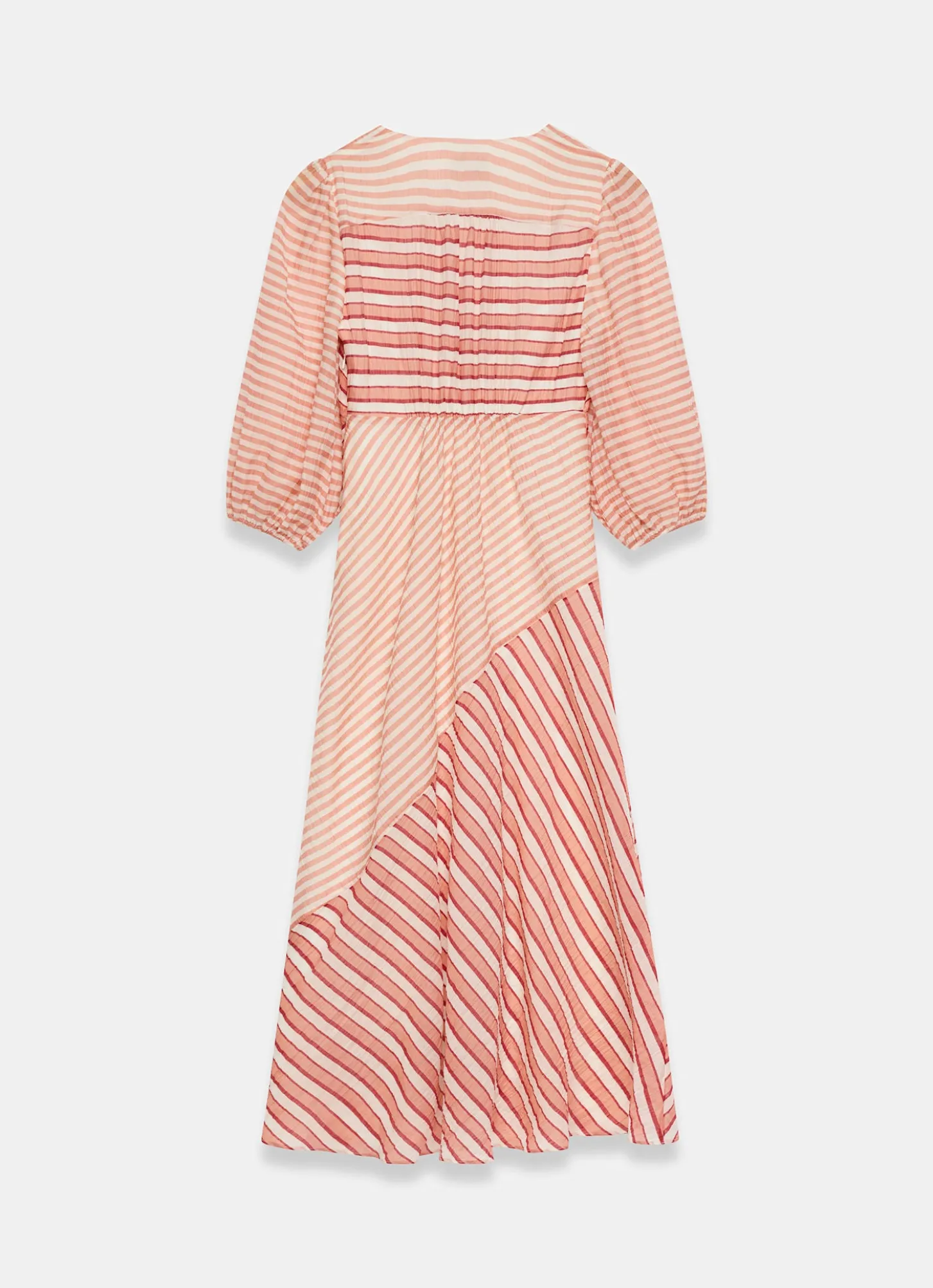 Orange Striped Panelled Maxi Dress