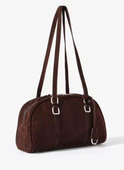 Otti Brown Suede Shoulder Bag