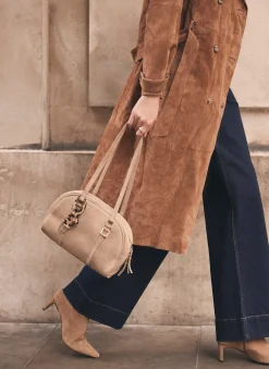 Otti Neutral Suede Shoulder Bag