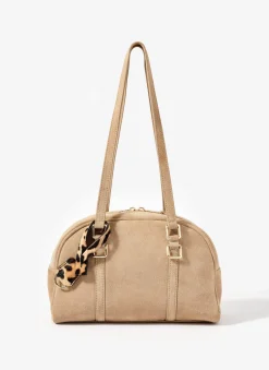 Otti Neutral Suede Shoulder Bag